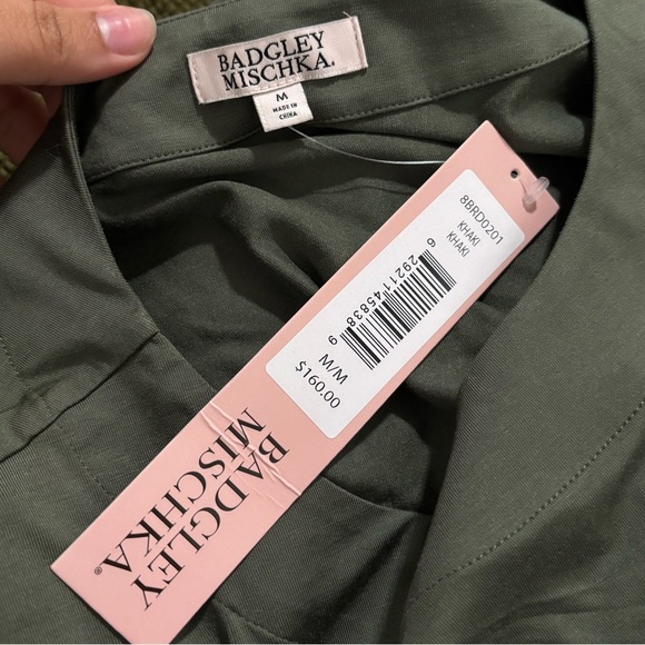 NWT BADGLEY MISCHKA Women’s Olive Midi Dress - Picture 11 of 14